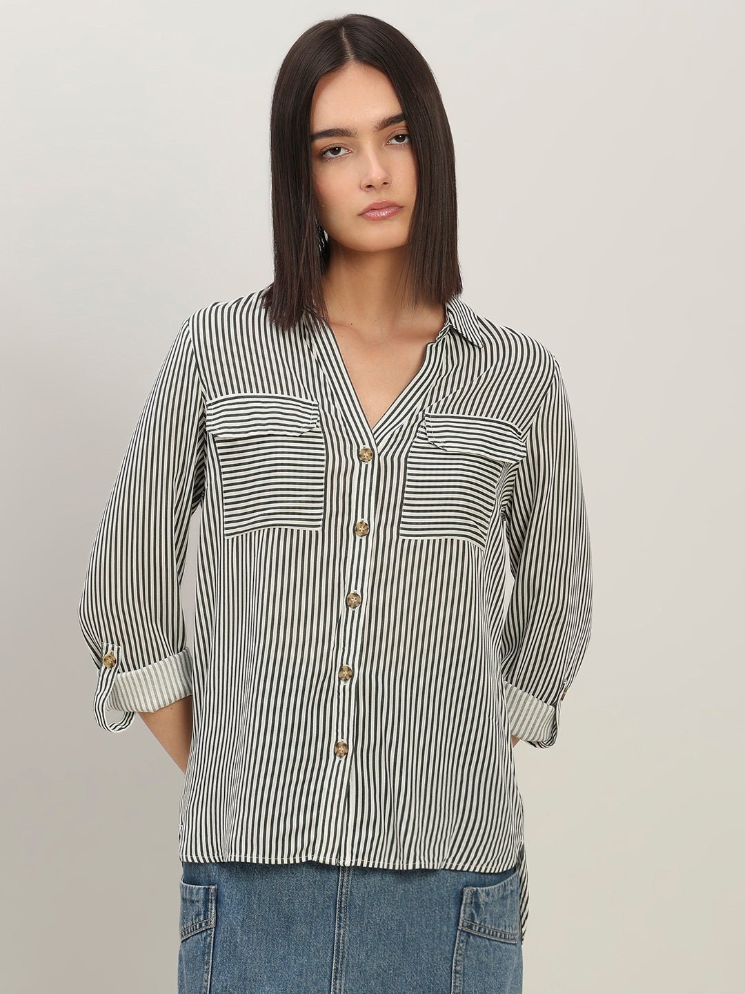 GREEN STRIPED SHIRT - Image 2