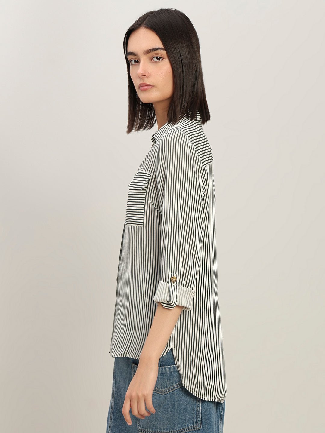GREEN STRIPED SHIRT - Image 3