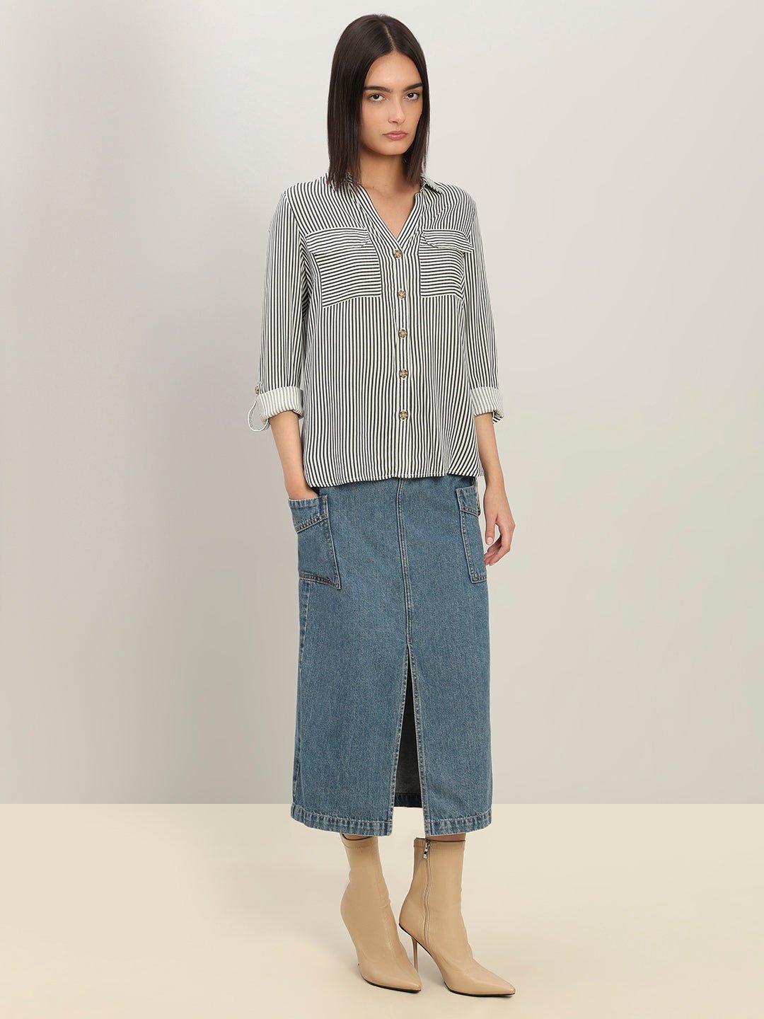 GREEN STRIPED SHIRT - Image 5