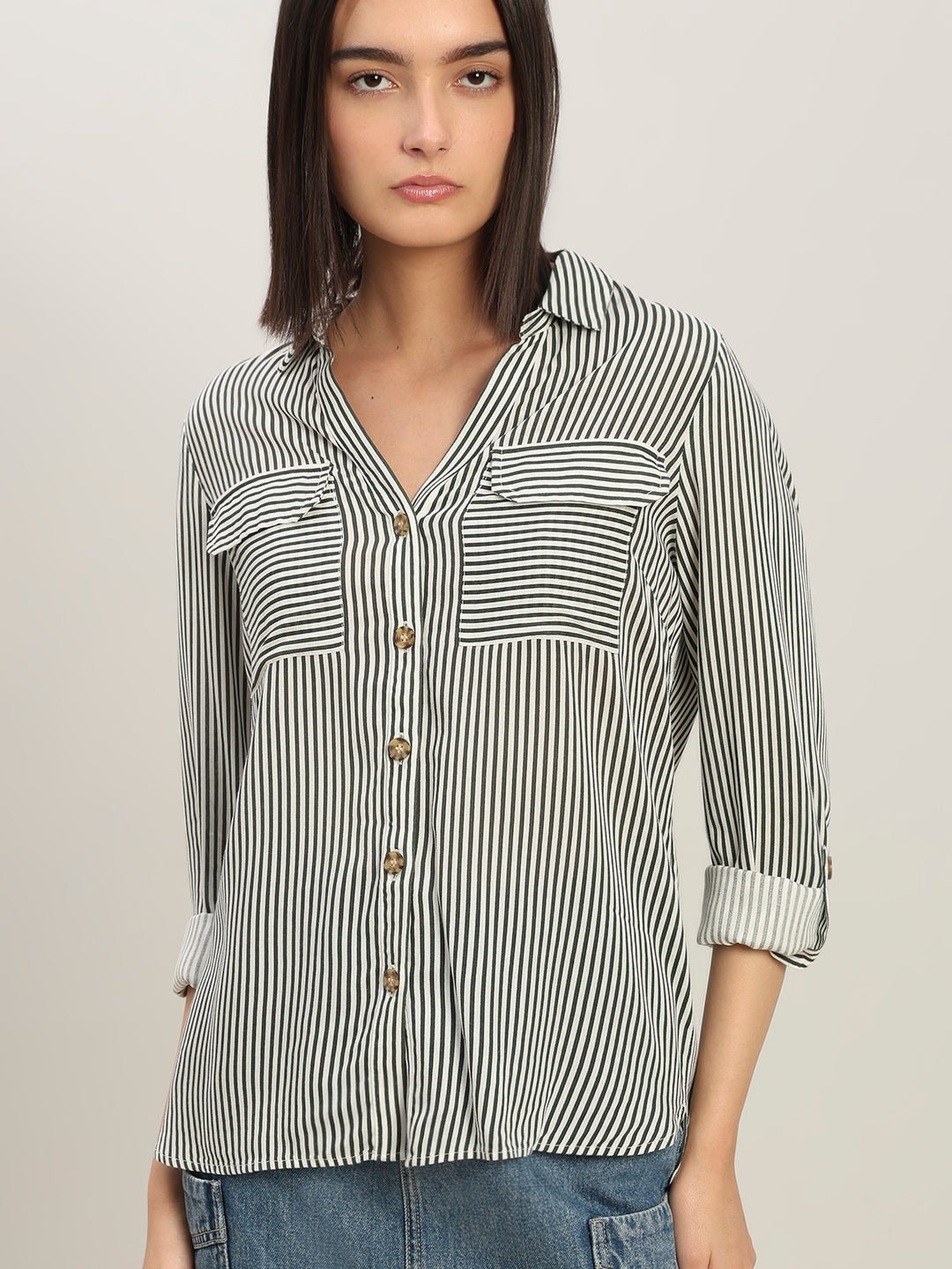GREEN STRIPED SHIRT - Image 6