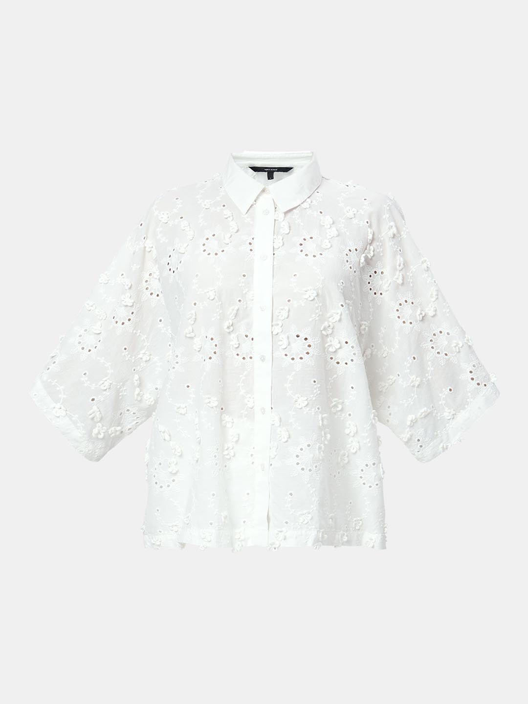VERO MODA WHITE SCHIFFLI SHIRT - Image 7