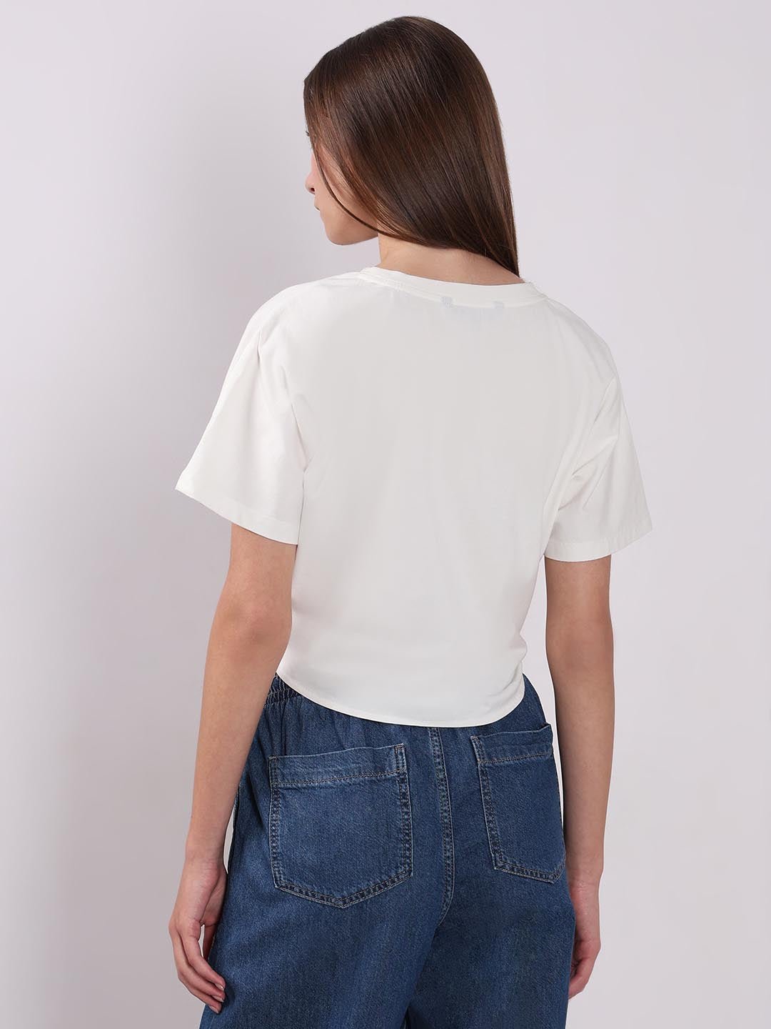 VERO MODA WHITE EMBROIDERED PRINT T-SHIRT - Image 3