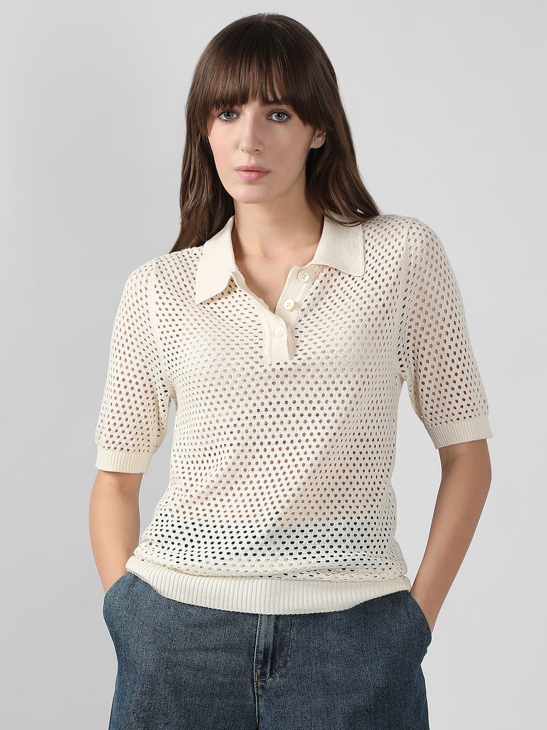 WHITE KNITTED TOP - Image 3