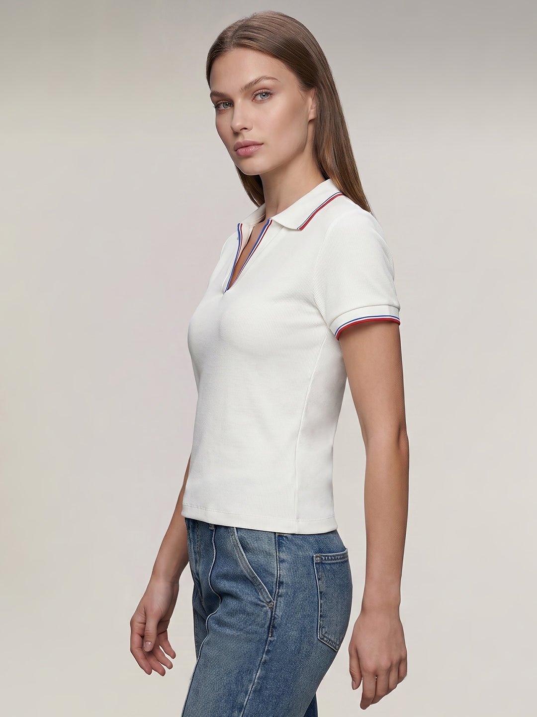 ORGANIC COTTON BLEND POLO - WHITE - Image 3