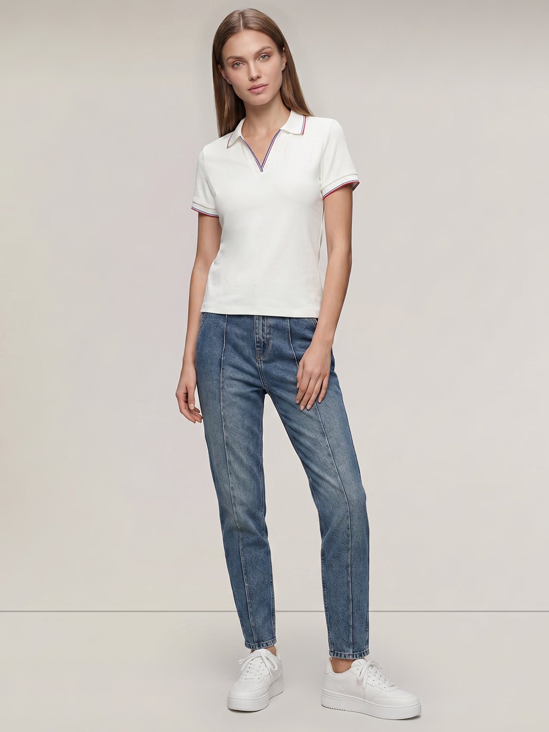 ORGANIC COTTON BLEND POLO - WHITE - Image 5