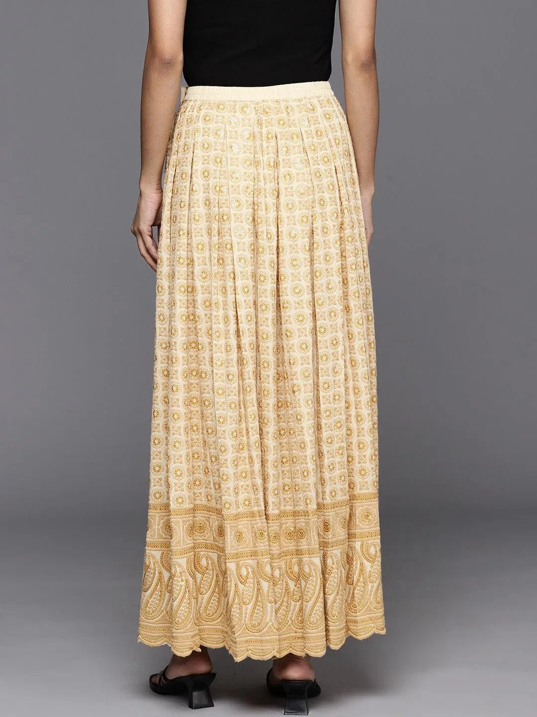 Gerua Gold Embellished Rayon Skirts - Image 2