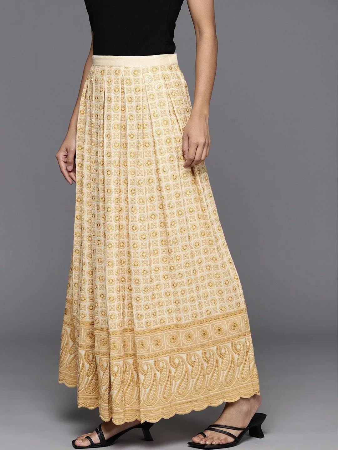 Gerua Gold Embellished Rayon Skirts - Image 6