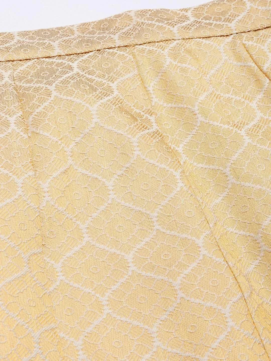Gerua Gold Self Design Brocade Skirt - Image 4
