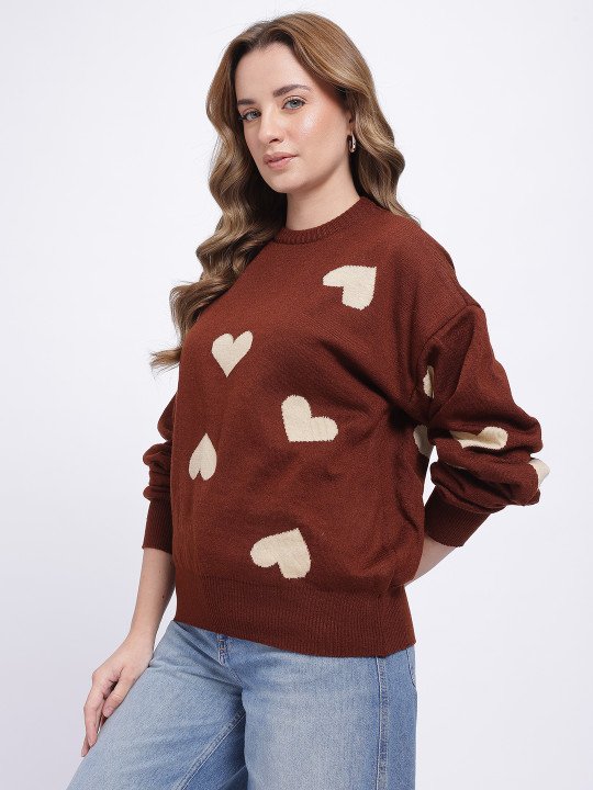 Heart-Design Drop-Shoulder Pullover - Image 4