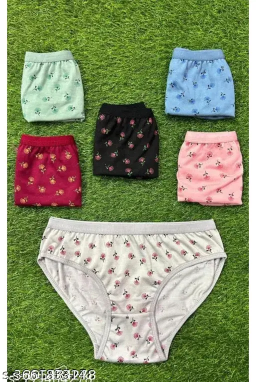 FANMADE (PACK OF 6) PRINTED PURE COTTON BRIEFS FOR WOMENS/GIRLS FOR EVERYDAY USE PANTYS COMFORTABLE MULTICOLOUR PANTIES (PACK OF 6) - Image 2