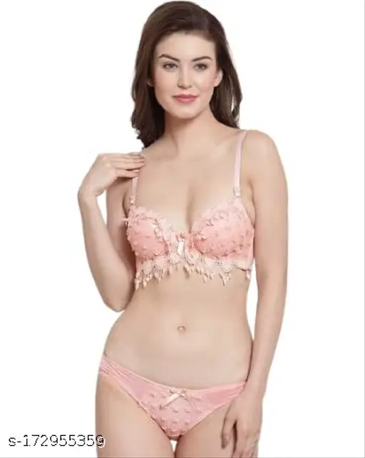 Women's Heavy Double Padded Push Up Bra Panty Bridal Set Lingerie Sets - Image 4