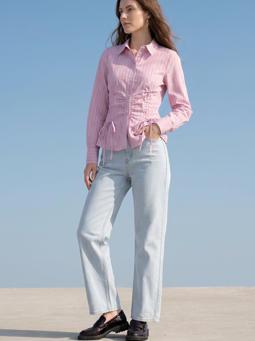 PINK STRIPED SHIRT
