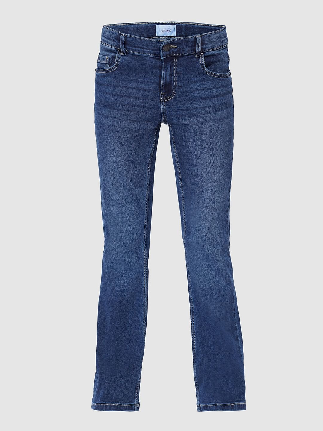 GIRLS DARK BLUE BOOTCUT JEANS - Image 5
