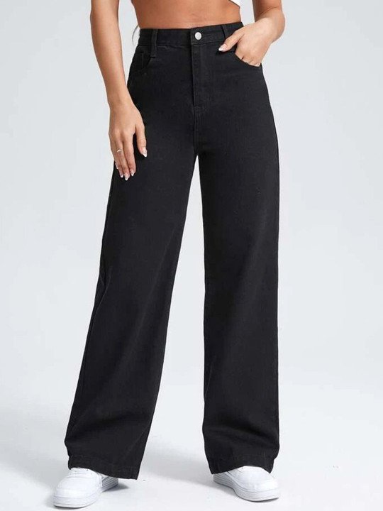 Women Jean Wide Leg High-Rise Stretchable Jeans