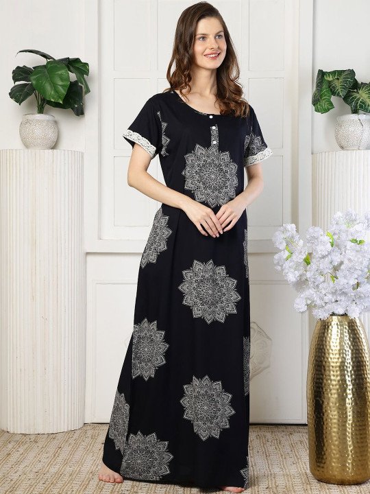 Printed Maxi Nightdress - Image 3