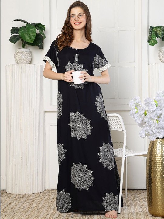 Printed Maxi Nightdress - Image 5