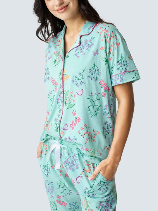 Floral Printed Pure Cotton Night suit - Image 2