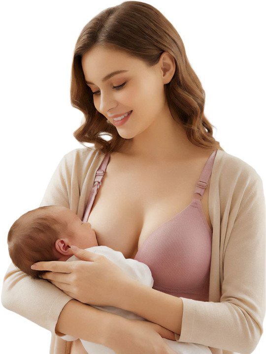 Women Cotton Seamless Wire-Free Lightly Padded Front Maternity Nursing Bra - Image 2