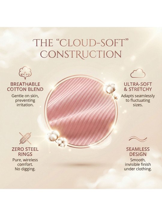 Women Cotton Seamless Wire-Free Lightly Padded Front Maternity Nursing Bra - Image 4