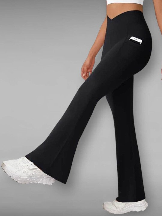 Women Crossover Belt High-Rise Dry-Fit Ankle-Length Gym Tights