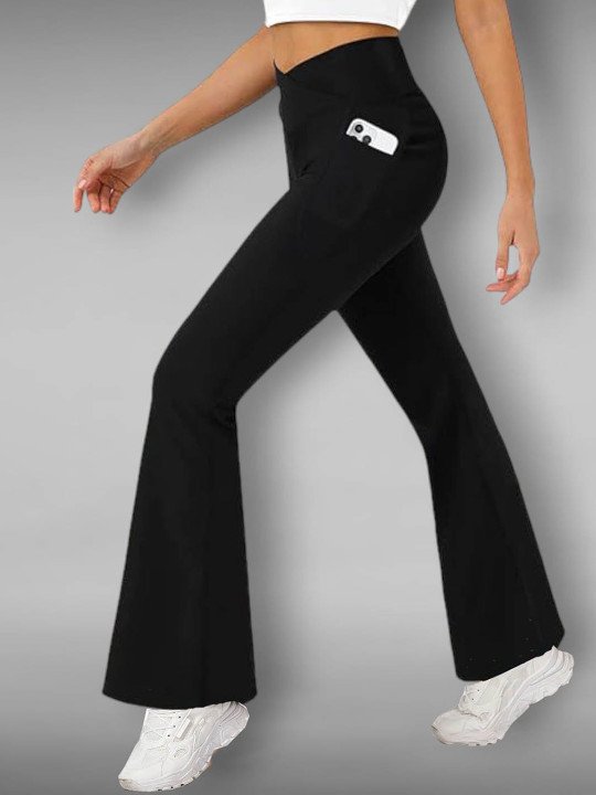 Women Crossover Belt High-Rise Dry-Fit Ankle-Length Gym Tights - Image 4