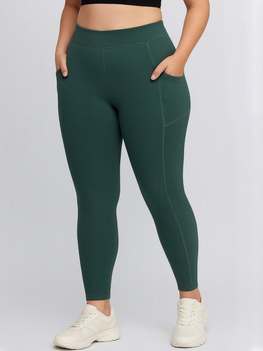 Women Plus Size Yoga Training Tights With Side Pockets