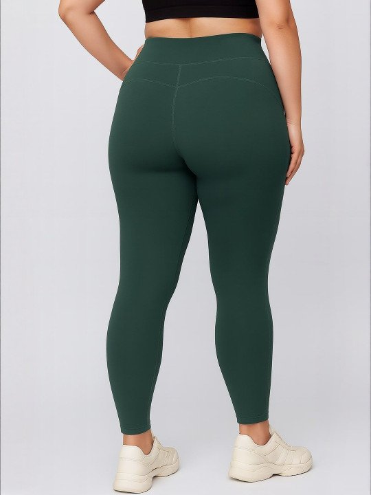 Women Plus Size Yoga Training Tights With Side Pockets - Image 2