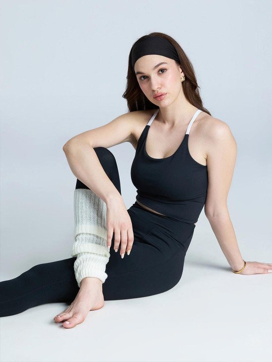 Black Cross Back Sports Bra