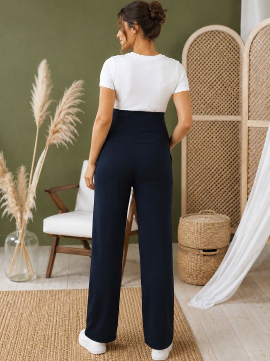Women Cotton High-Rise Maternity Trackpants - Image 6