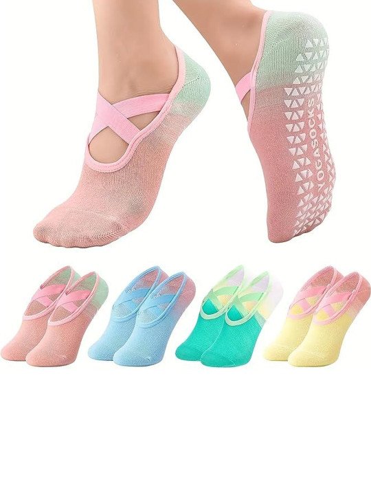 Pack Of 5 Color Blocked Ankle-Length Socks - Image 4