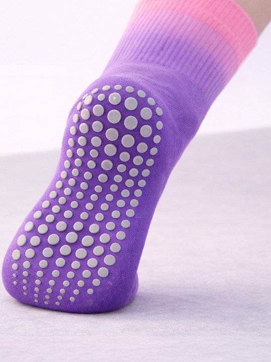 Women Crew Length Grip Socks for Yoga & Pilates - Image 2