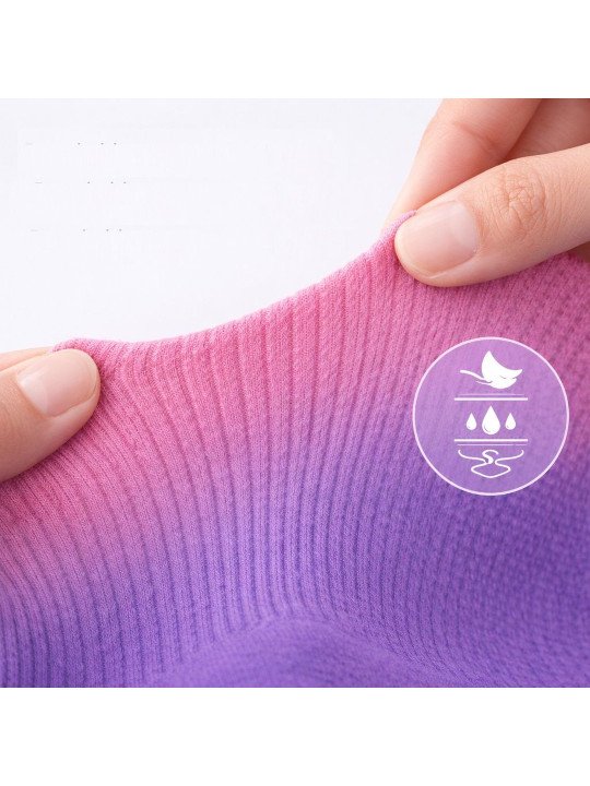 Women Crew Length Grip Socks for Yoga & Pilates - Image 4