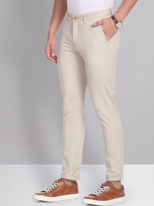 Solid Twill Casual Chinos - Image 3