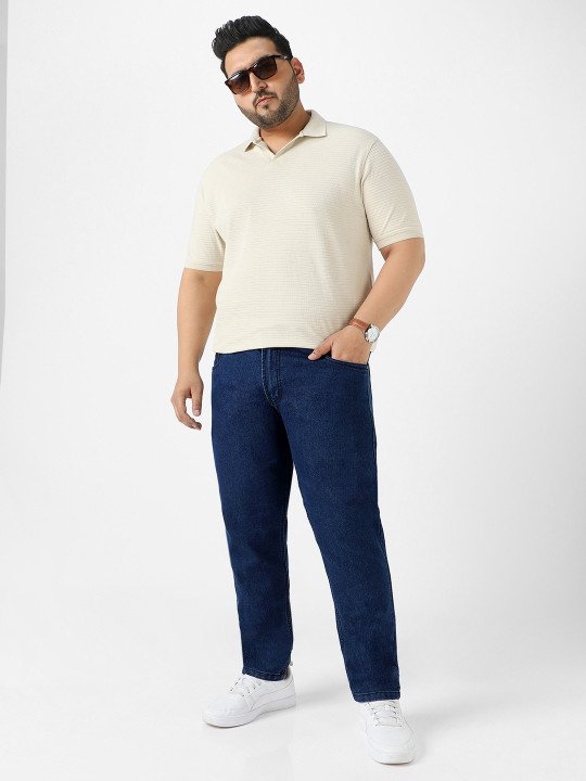 Men Blue Stretchable Regular Fit Solid Jeans - Image 5