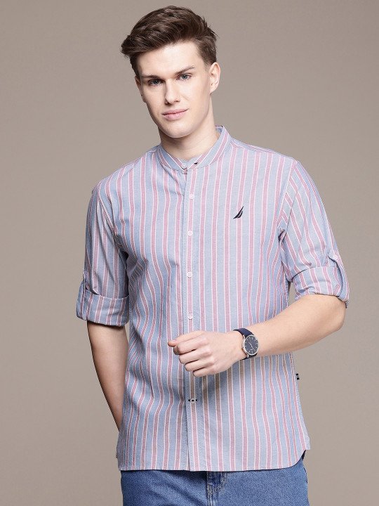 Premium Slim Fit Striped Pure Cotton Casual Shirt