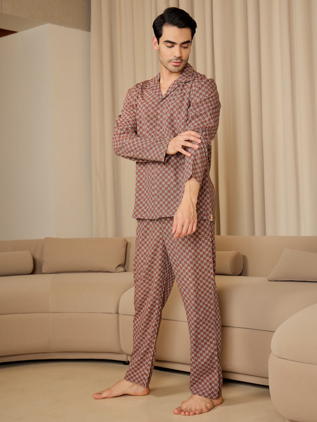 Micro Wave Button Down Pyjama Set