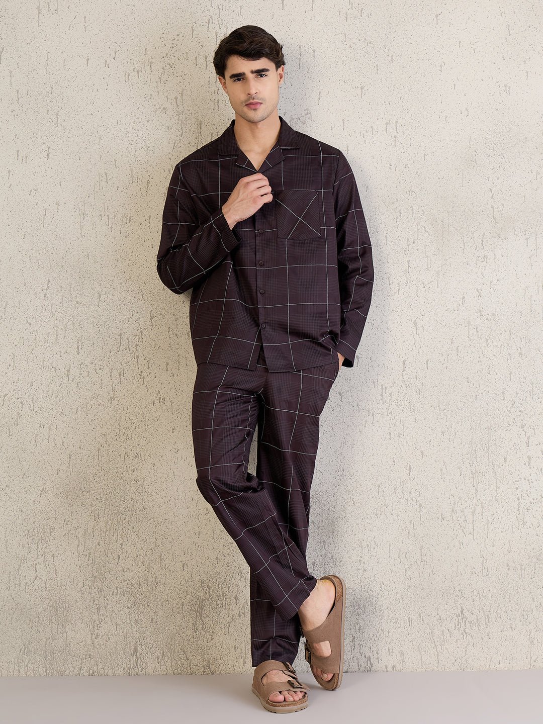 Geometric Dash Button Down Pyjama Set