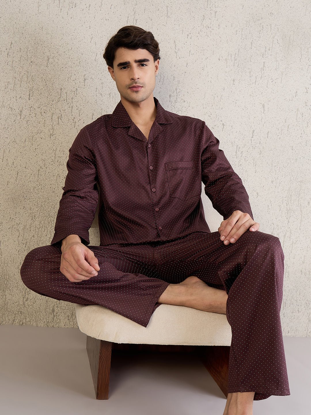 Geometric Dash Button Down Pyjama Set - Image 5