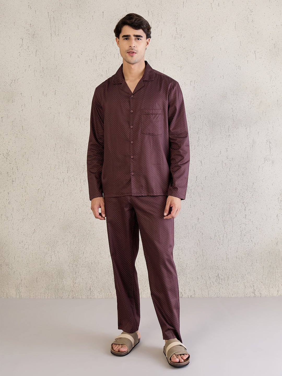 Geometric Dash Button Down Pyjama Set