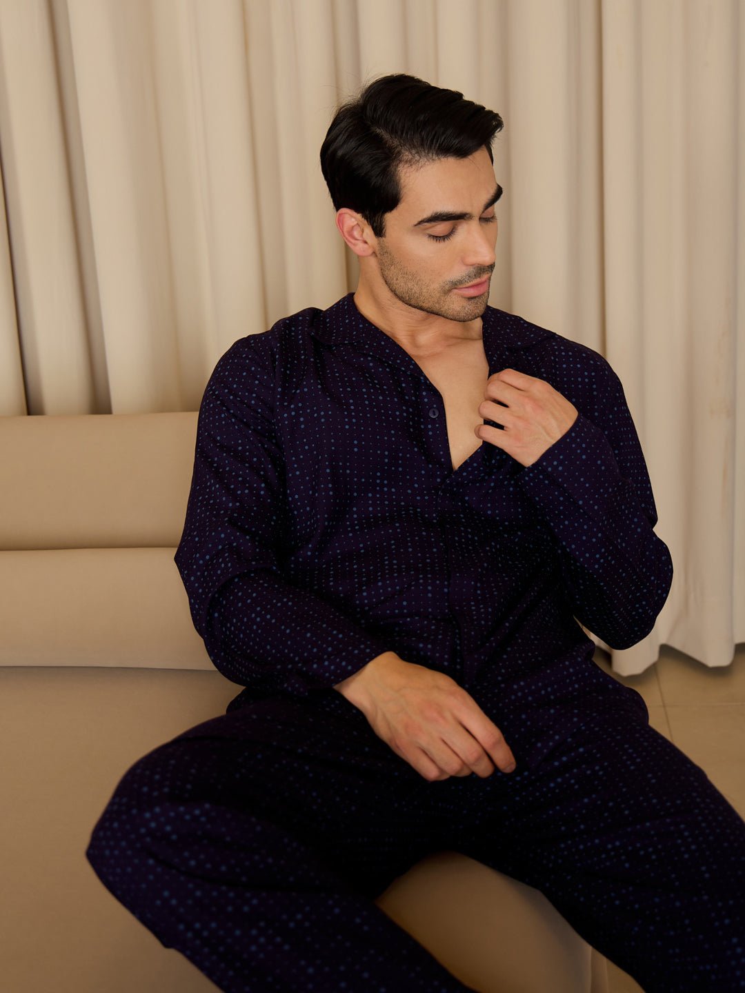 Micro Wave Button Down Pyjama Set - Image 4