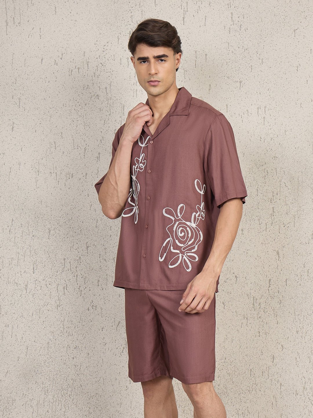 Floral Outline Button Down Coord Set - Image 3