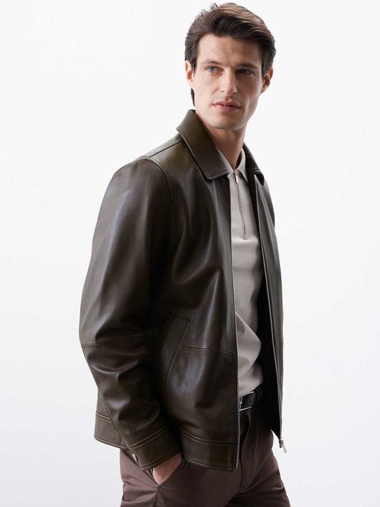 AUTOGRAPH Leather Harrington Jacket - Image 4