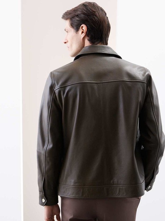 AUTOGRAPH Leather Harrington Jacket - Image 6