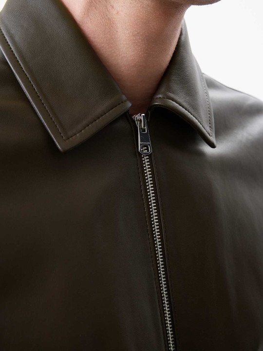 AUTOGRAPH Leather Harrington Jacket - Image 7