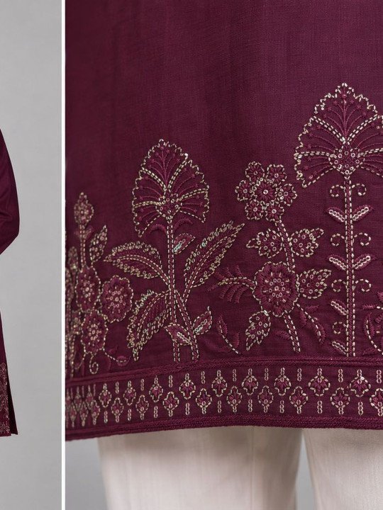 Men Embroidered Thread Work Kurta - Image 5