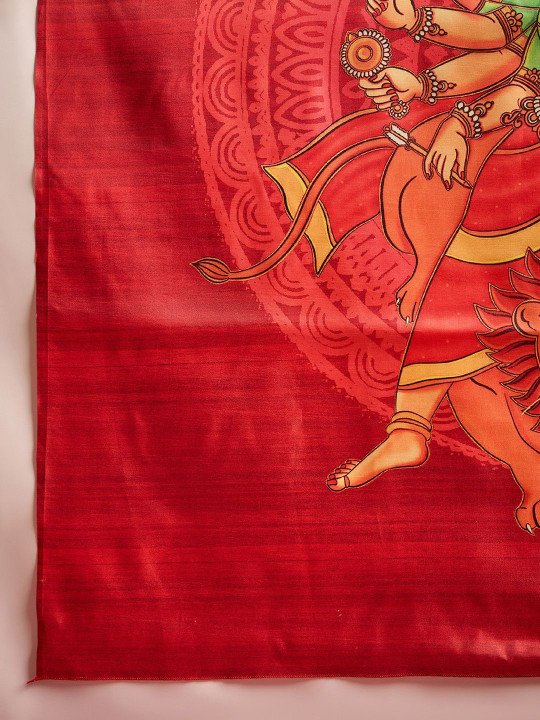 Ethnic Motifs Printed Saree With Blouse Piece - Image 4