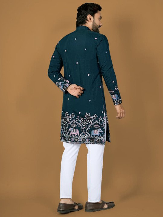 Men Mirror Work Kurta - Image 5