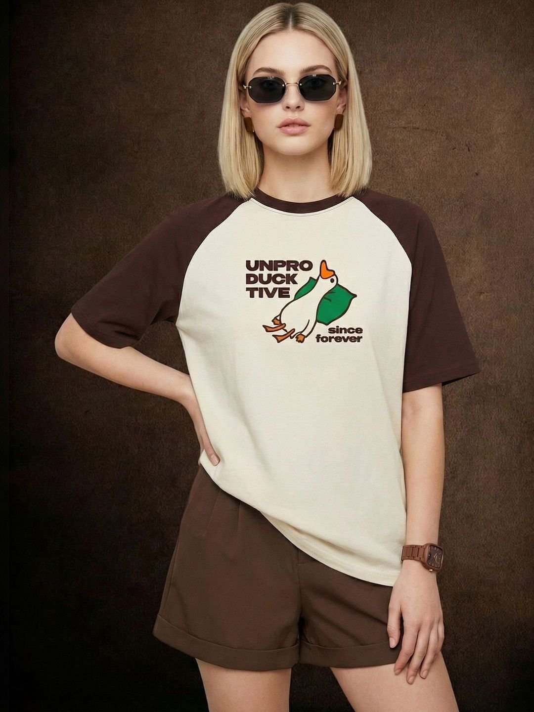 JUNEBERRY Women Typography Printed Pure Cotton T-shirt