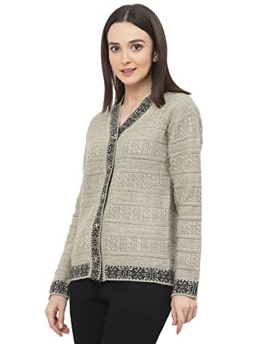 Kalt Women Sweater for Winter Woolen Acrylic Full Sleeves V-Neck Cable Design Cardigan Sweater for Women Winter Woollen Stylish - Image 3