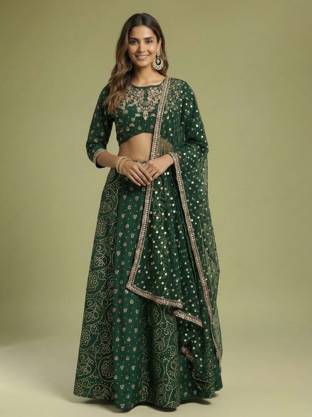 Anouk Embellished Ready to Wear Lehenga & Blouse With Dupatta